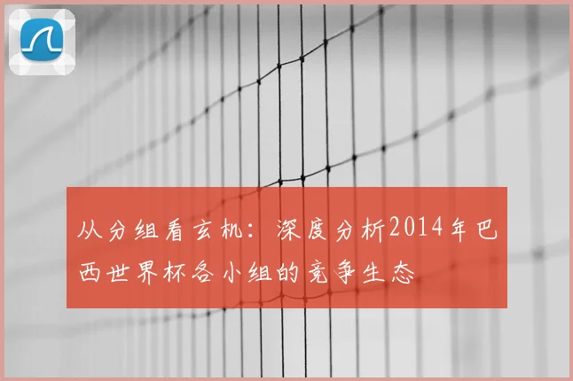 从分组看玄机：深度分析2014年巴西世界杯各小组的竞争生态